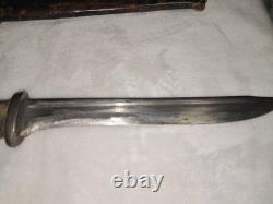 Antique Knife Fixed Blade Sheath Leather Primitive EXTREMELY SHARP collectible