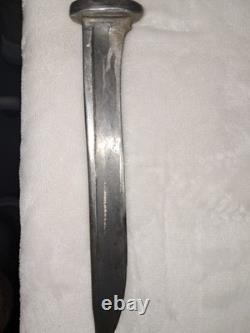 Antique Knife Fixed Blade Sheath Leather Primitive EXTREMELY SHARP collectible