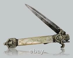 Antique Louvetier Chatellerault French Folding Dirk Knife Couteau Navaja