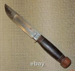 Antique Marbles M. S. A. Co. Ideal Hunting Fighting Knife, w. Original Tube Sheath