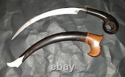 Antique Silat Karambit knife Indonesian FIXED POCKET HOOK Sheath Blade