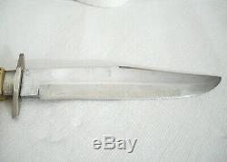 Antique Vintage G. C. Co. GERMAN Hunting BOWIE KNIFE & SHEATH 8 blade 1/4 thic