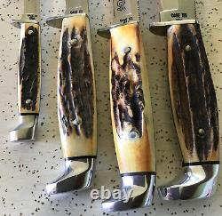 Antique/vintage Stag Case XX USA 1977 Blue Scroll Hunting Knife Set/lot/ Sweet