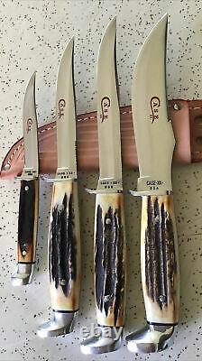 Antique/vintage Stag Case XX USA 1978 Red Letter Hunting Knife Set/lot/ Mint Pcs