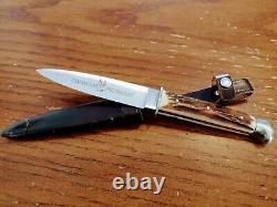 Anton Wingen Jägers Lust Stag Handle Hunting Knife With Leather Case (RARE)