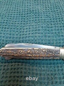 Anton wingen jr knife stag handle shell puller pre-owned excellent