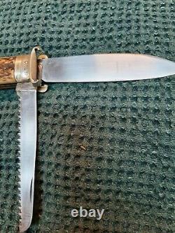 Anton wingen jr knife stag handle shell puller pre-owned excellent