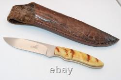 Arno Bernard Drop Point Hunting Knife Sheep Horn Handles