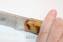 Arno Bernard Drop Point Hunting Knife Sheep Horn Handles