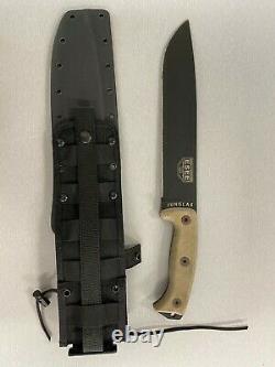 Authentic ESEE JUNGLAS-E Survival Knife, Sheath with Clip Plate (Black)