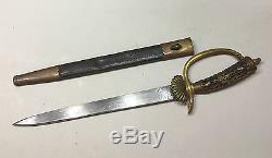 Authentic German Imperial Hunting Cutlass Dagger Knife AntlerStag Scabbard Crown