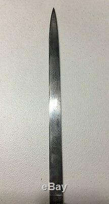 Authentic German Imperial Hunting Cutlass Dagger Knife With Scabbard Collectible