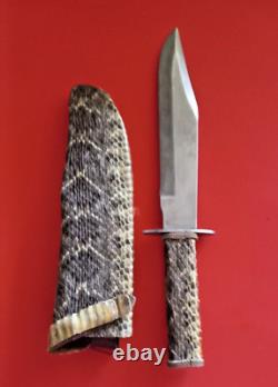 Authentic Mountain Man Bowie Knife Genuine Diamondhead Rattlesnake Sheath