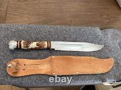 BARON West GERMANY STAG HUNTING BOWIE KNIFE & SHEATH