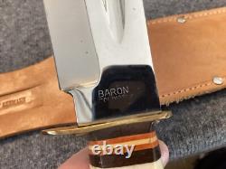 BARON West GERMANY STAG HUNTING BOWIE KNIFE & SHEATH
