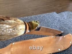 BARON West GERMANY STAG HUNTING BOWIE KNIFE & SHEATH