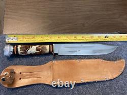 BARON West GERMANY STAG HUNTING BOWIE KNIFE & SHEATH