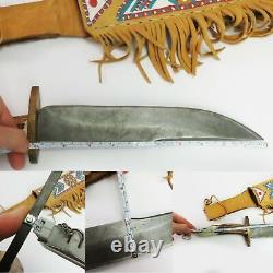 BIG BOWIE KNIFE 15 1/2 HAND-MADE native pommel with cover