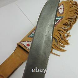 BIG BOWIE KNIFE 15 1/2 HAND-MADE native pommel with cover