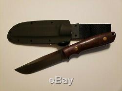 BOB DOZIER ARKANSAS MADE KNIVES Model KS-7 Wilderness Knife Maple Burl + Sheath