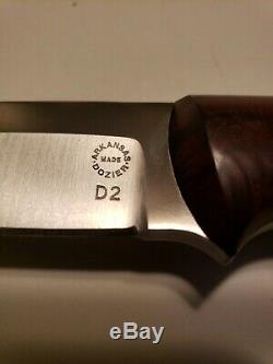 BOB DOZIER ARKANSAS MADE KNIVES Model KS-7 Wilderness Knife Maple Burl + Sheath