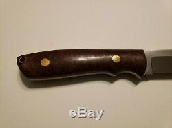 BOB DOZIER ARKANSAS MADE KNIVES Model KS-7 Wilderness Knife Maple Burl + Sheath