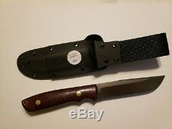 BOB DOZIER ARKANSAS MADE KNIVES Model KS-7 Wilderness Knife Maple Burl + Sheath