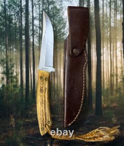 BOKER ARBOLITO Fixed Blade Full-Tang Antler Stag Hunting Knife With Sheath