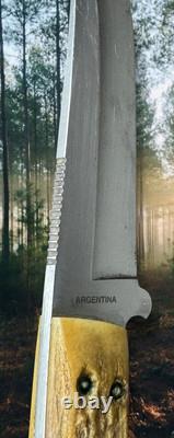 BOKER ARBOLITO Fixed Blade Full-Tang Antler Stag Hunting Knife With Sheath