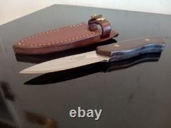 BOWMAN Knives-Oak Island, NC. Custom 8'' EDC KNIFE with Leather Sheath. 01 Steel