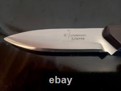 BOWMAN Knives-Oak Island, NC. Custom 8'' EDC KNIFE with Leather Sheath. 01 Steel