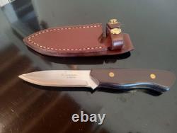 BOWMAN Knives-Oak Island, NC. Custom 8'' EDC KNIFE with Leather Sheath. 01 Steel