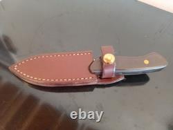 BOWMAN Knives-Oak Island, NC. Custom 8'' EDC KNIFE with Leather Sheath. 01 Steel