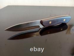 BOWMAN Knives-Oak Island, NC. Custom 8'' EDC KNIFE with Leather Sheath. 01 Steel