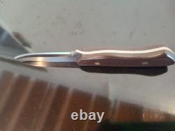 BOWMAN Knives-Oak Island, NC. Custom 8'' EDC KNIFE with Leather Sheath. 01 Steel