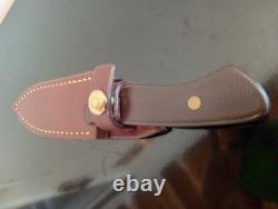 BOWMAN Knives-Oak Island, NC. Custom 8'' EDC KNIFE with Leather Sheath. 01 Steel