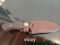 BOWMAN Knives-Oak Island, NC. Custom 8'' EDC KNIFE with Leather Sheath. 01 Steel