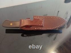 BOWMAN Knives-Oak Island, NC. Custom 8'' EDC KNIFE with Leather Sheath. 01 Steel