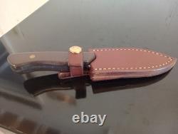 BOWMAN Knives-Oak Island, NC. Custom 8'' EDC KNIFE with Leather Sheath. 01 Steel