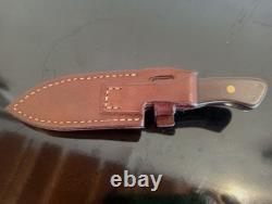 BOWMAN Knives-Oak Island, NC. Custom 8'' EDC KNIFE with Leather Sheath. 01 Steel