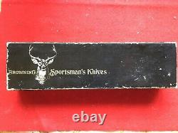 BROWNING OEM MODEL 4018 SPORTMAN'S KNIFE WithBOX/PAPER/SHEATH-U. S. A. MORGAN, UTAH