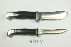 BUCK U. S. A. #104 Twin Knife Matched Set with Double Leather Sheath REDUCED
