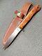 BUEATIFUL Custom Forged Burl Wood Handle Fixed Blade Knife W /Sheath by Abel