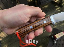 Bark River Classic Drop Point Hunter Knife, Elmax Stainless Steel, Zebra wood