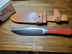 Bark River Knife Rogue, Full Size Bowie, Red Linen Handle