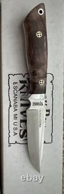 Bark River Knives 7forge LionHound Chocolate Maple Burl Red Liner Mosaic Pins