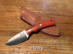 Bark River Knives PSK EDC CPM Cru-Wear Orange Fire Burlap Micarta