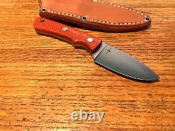 Bark River Knives PSK EDC CPM Cru-Wear Orange Fire Burlap Micarta