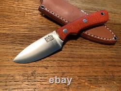 Bark River Knives PSK EDC CPM Cru-Wear Orange Fire Burlap Micarta