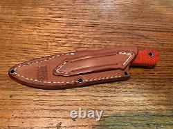 Bark River Knives PSK EDC CPM Cru-Wear Orange Fire Burlap Micarta